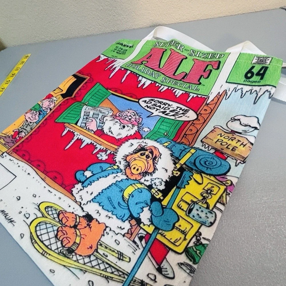Alf 80's Holiday Theme Reusable Tote Bag Shopping Grocery Travel Double‎ Handle